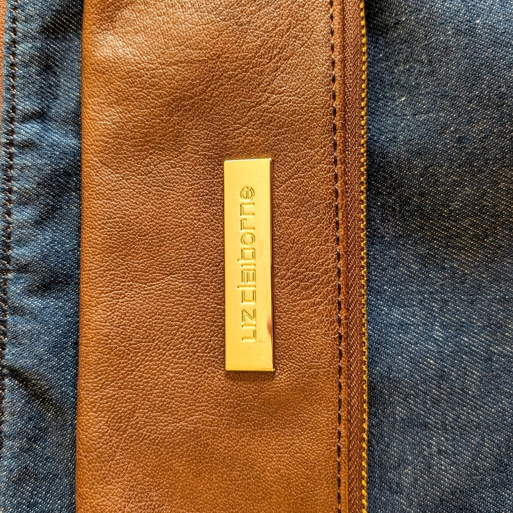 Liz Claiborne Denim And Leather Crossbody Bag - Picture 2 of 16